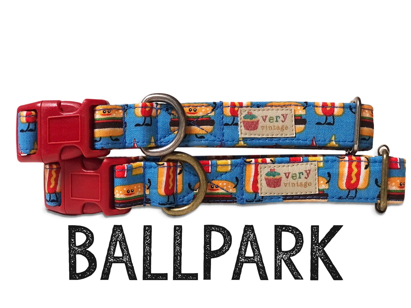 Very Vintage Designs Ballpark Organic Cotton Collars & Leashes