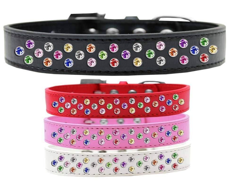 Mirage Pet Products Sprinkles Confetti Crystals White Dog Collar - Paw Naturals