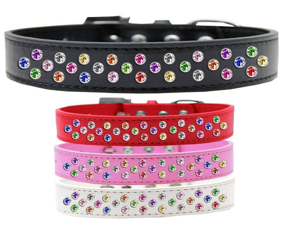 Mirage Pet Products Sprinkles Confetti Crystals White Dog Collar - Paw Naturals