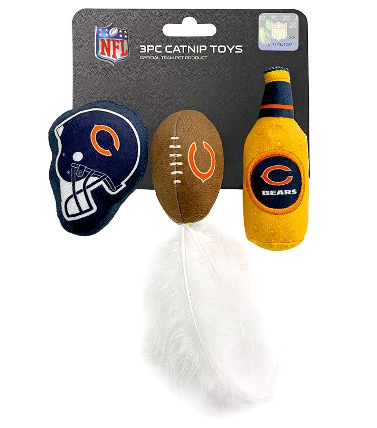 Pets First Co. NFL Chicago Bears 3 pc Cat Nip Toy Set