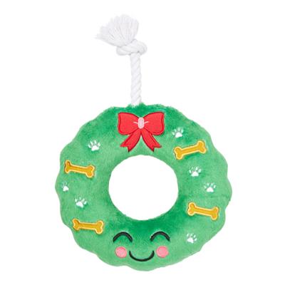 Pearhead Howliday Wreath Plush Dog Toy