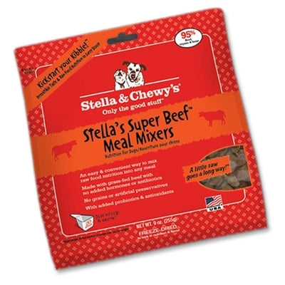 Stella & Chewy's Meal Mixer Stella's Super Beef Raw Freeze-Dried Dog Food 9oz - Paw Naturals