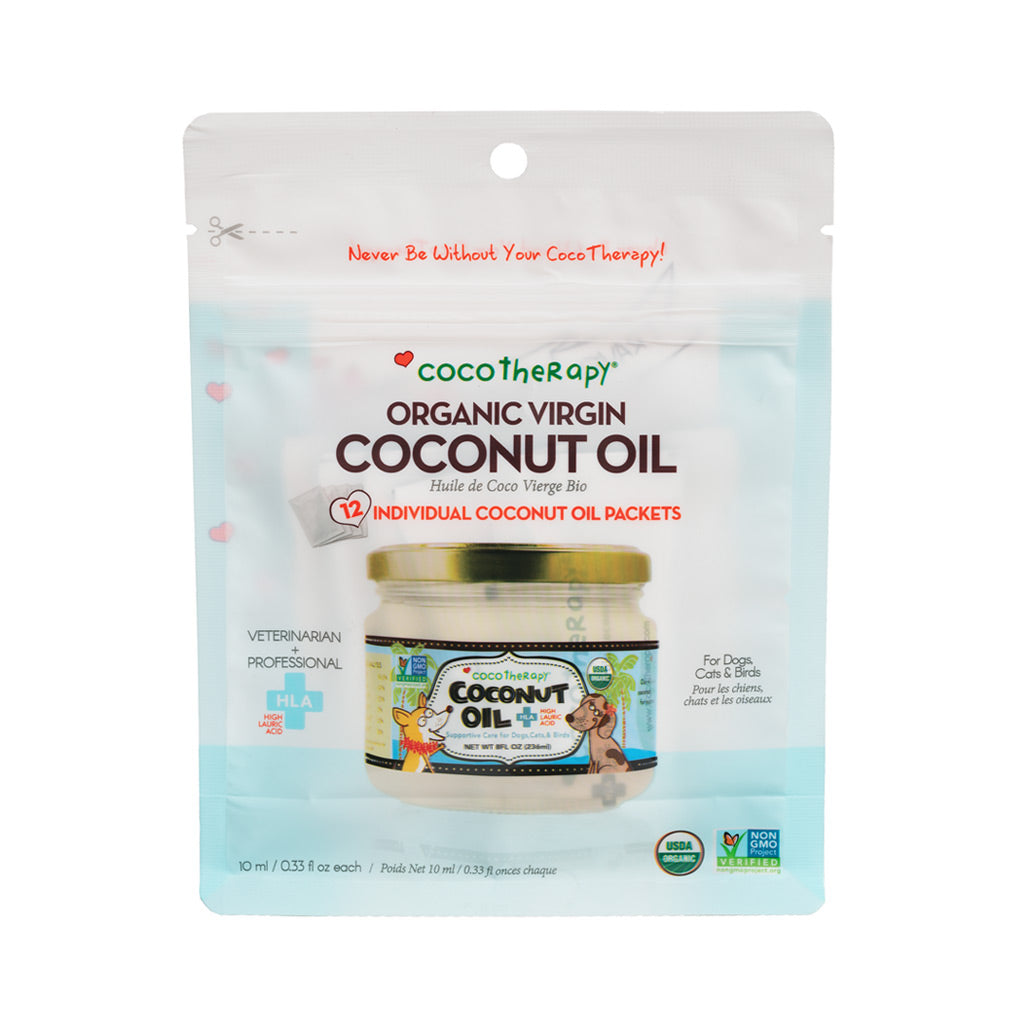 Coco Therapy Organic Virgin Coconut Oil Portable Packets 12ct - Paw Naturals
