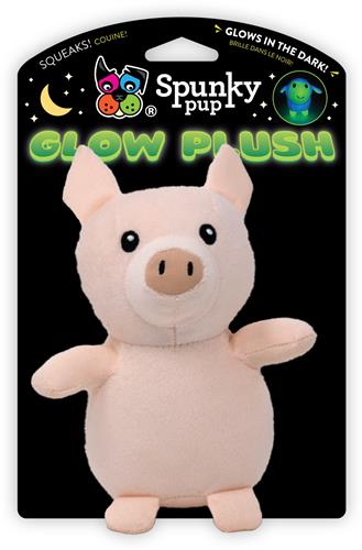 Spunky Pup Glow Plush Pig Dog Toy