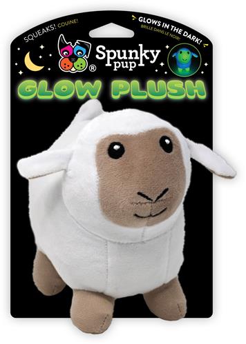 Spunky Pup Glow Plush Lamb Dog Toy