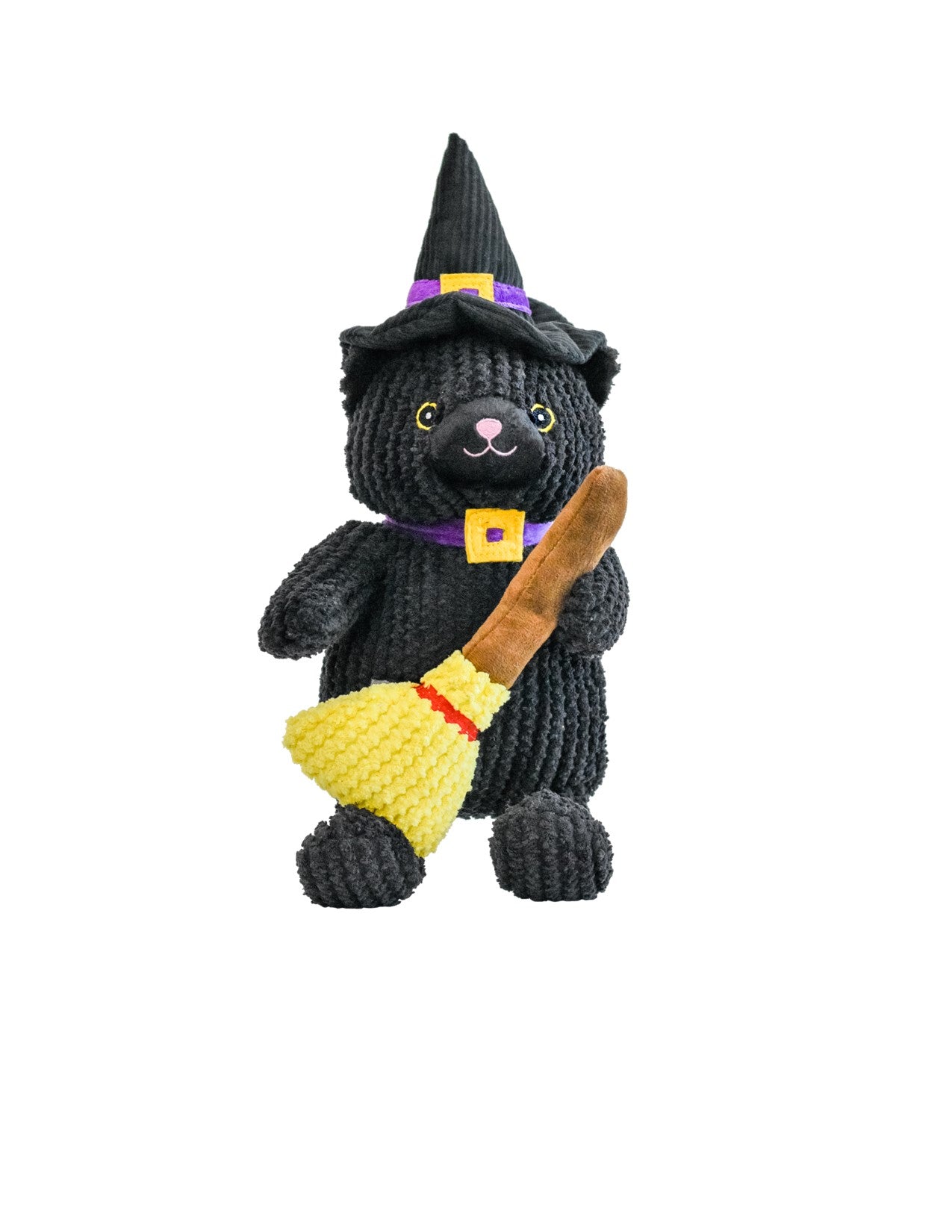 Patchwork Pet Halloween Spooky the Cat 15" Squeaker and Grunter Dog Toy
