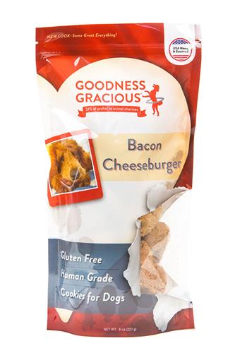 Goodness Gracious® Bacon Cheeseburger Cookies for Dogs, 8oz. Bags - Paw Naturals