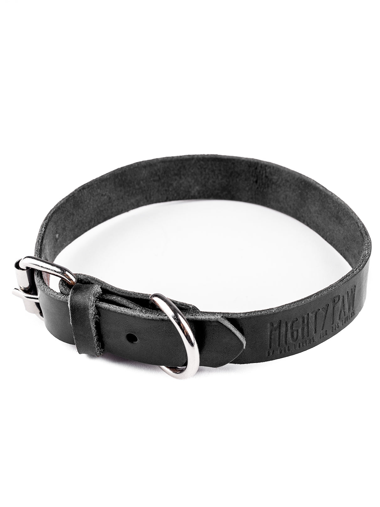 Mighty Paw Distressed Leather Dog Collar & Leash Small / Black - Paw Naturals