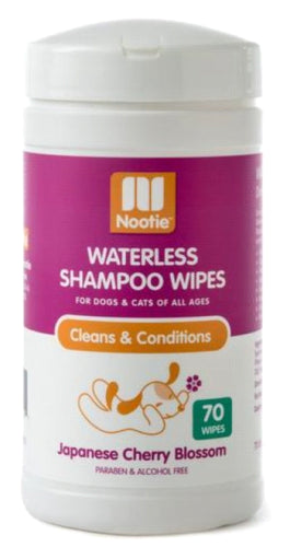 Nootie Waterless Shampoo Grooming Wipes Cherry Blossom 70ct - Paw Naturals