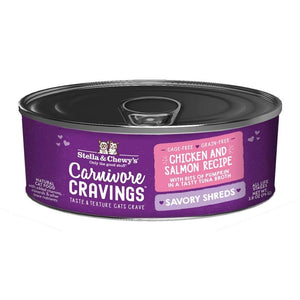 Stella & Chewy's Carnivore Cravings Savory Shreds Canned Cat Food Chicken & Salmon / 2.8oz - Paw Naturals