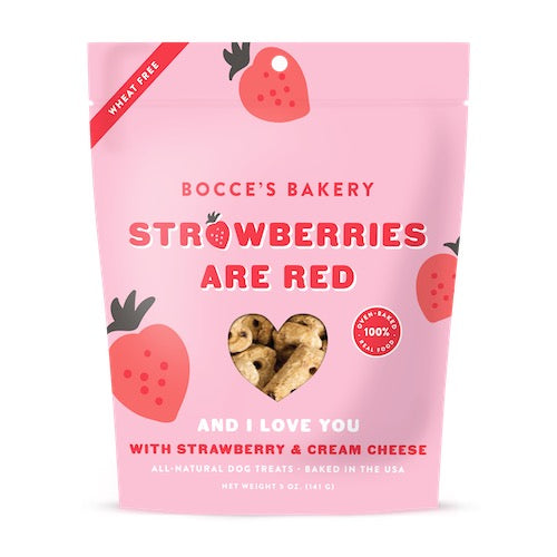 Bocce's Bakery Strawberries are Red Biscuits for Dogs, 5oz Bags - Paw Naturals