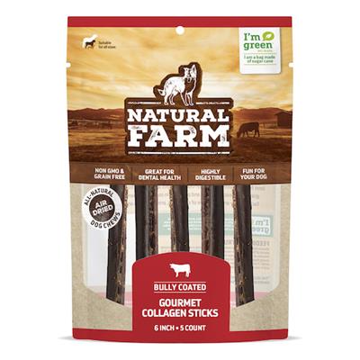 Natural Farm 6" Gourmet Collagen Sticks, Beef Flavor 5pk Dog Treats