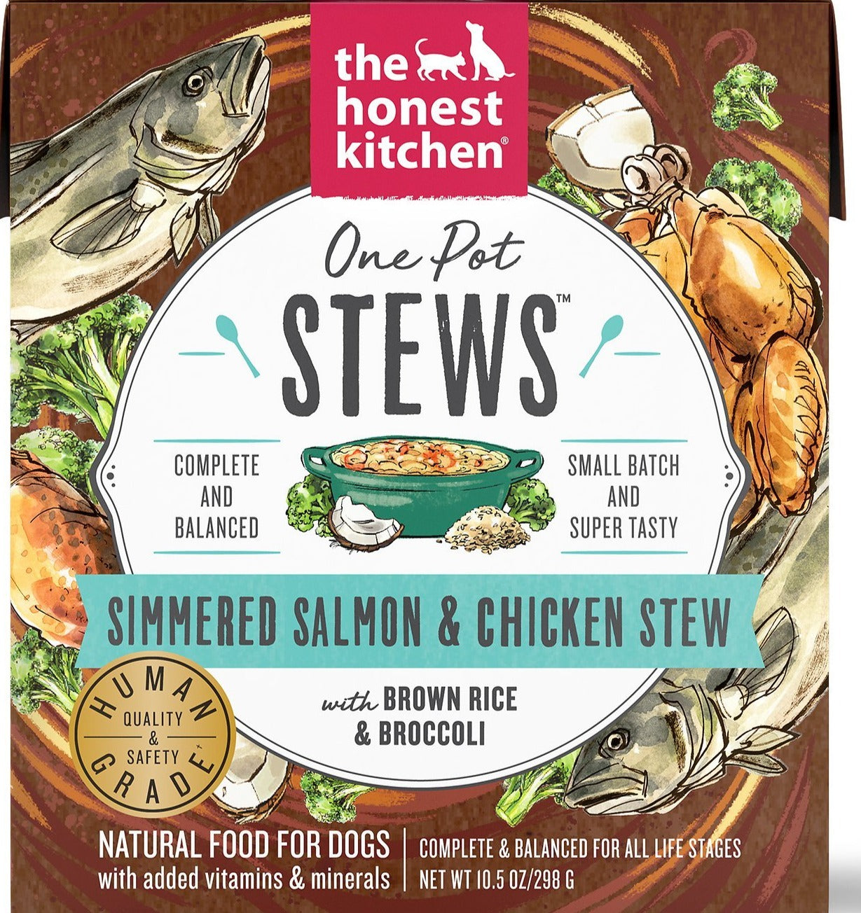 Honest Kitchen One Pot Stews for Dogs 10.5oz Simmered Salmon & Chicken - Paw Naturals