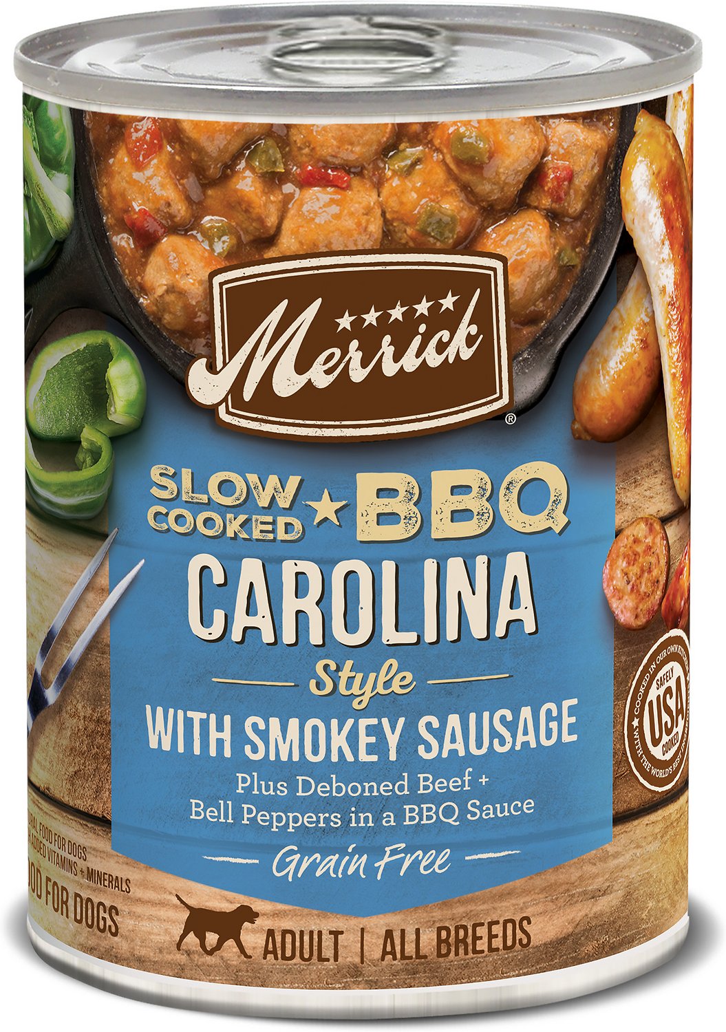 Merrick Slow-Cooked BBQ Grain-Free Canned Dog Food 12.7oz Carolina - Paw Naturals