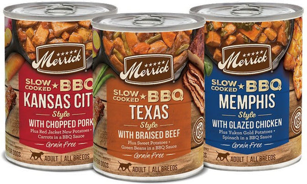 Merrick Slow-Cooked BBQ Grain-Free Canned Dog Food 12.7oz - Paw Naturals
