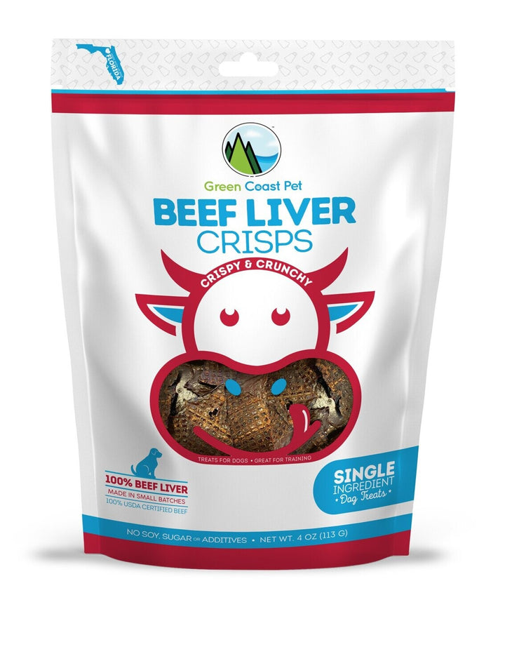 Green Coast Pet Crisps Dog Treats 4oz Beef Liver - Paw Naturals