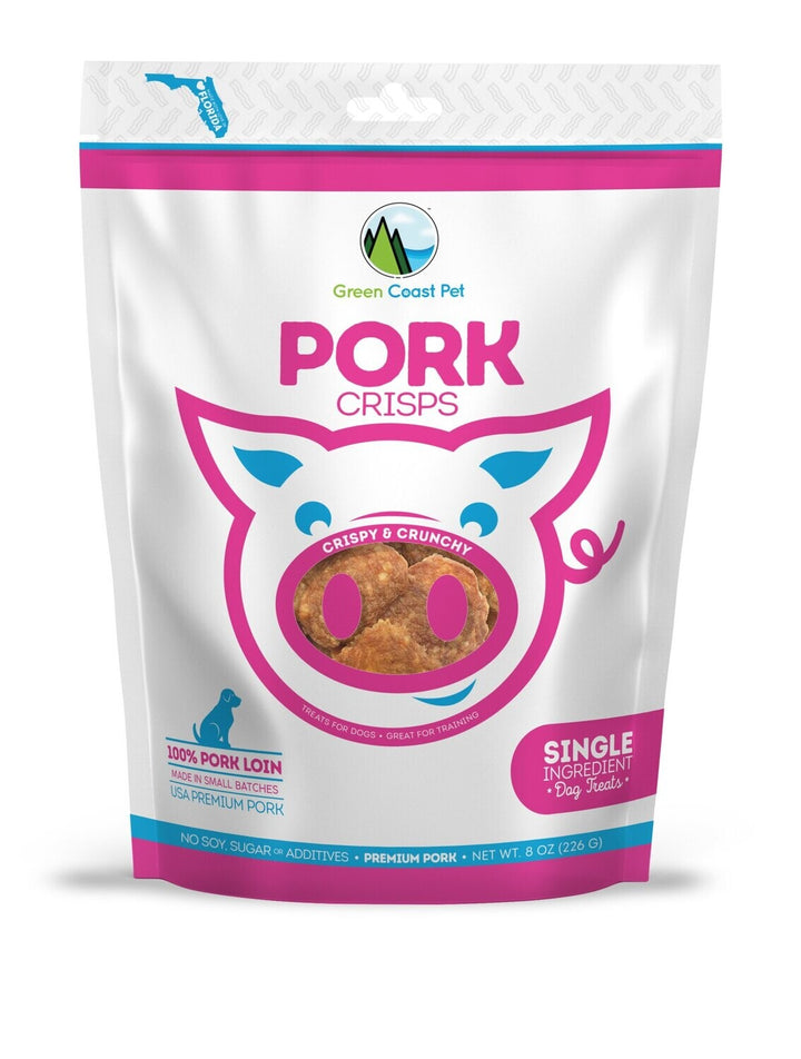 Green Coast Pet Crisps Dog Treats 4oz Pork Loin - Paw Naturals