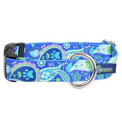 2 Hounds Design EarthStyle Paw Paisley Dog Collar 5/8" Small Buckle (10-14 Inches) - Paw Naturals