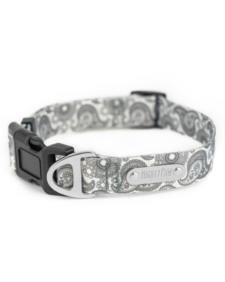 Mighty Paw Grey Paisley Designer Collar & Leash for Dogs Small - Paw Naturals