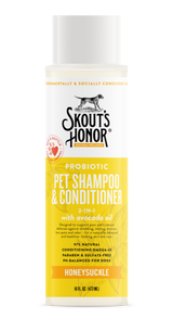 Skout's Honor Probiotic Shampoo + Conditioner Honeysuckle 16oz - Paw Naturals