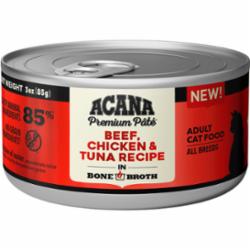 Acana Premium Pate Canned Cat Food 3oz Beef, Chicken & Tuna - Paw Naturals