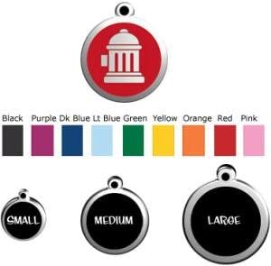 Red Dingo Enamel Pet ID Tag - 1FH - Firehydrant Black / Large - Paw Naturals