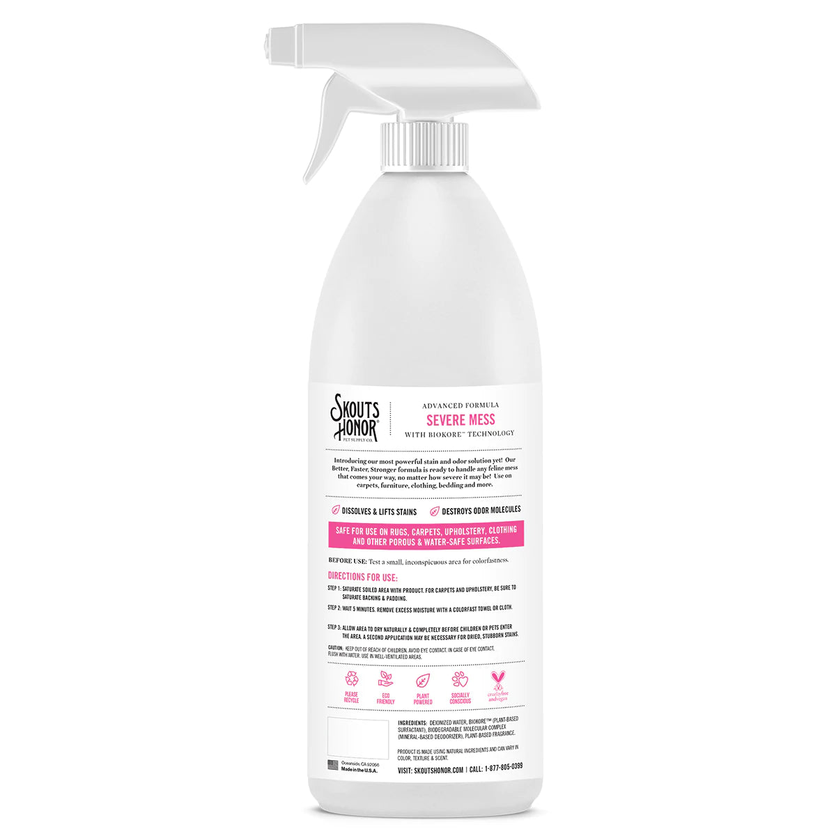 Skout's Honor Stain & Odor Severe Mess Advanced Formula Cat 35oz - Paw Naturals