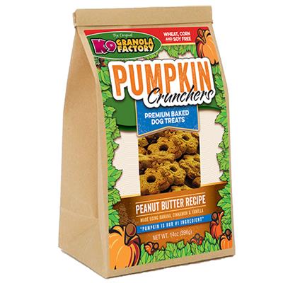 K9 Granola Factory Pumpkin Crunchers Baked Dog Biscuit 14oz Peanut Butter - Paw Naturals