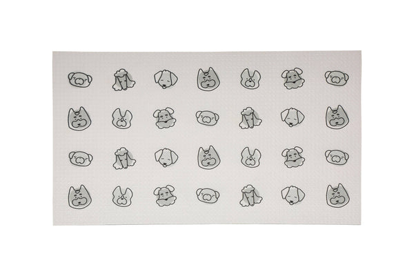 Pearhead Dog Faces Pet Feeding Placemat