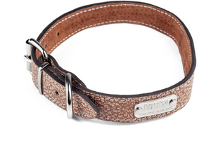 Mighty Paw Distressed Leather Dog Collar & Leash Small / Light Brown - Paw Naturals