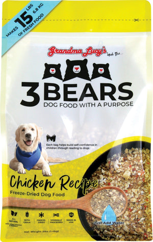 Grandma Lucy's 3 Bears Chicken Freeze-Dried Dog Food 1lb - Paw Naturals