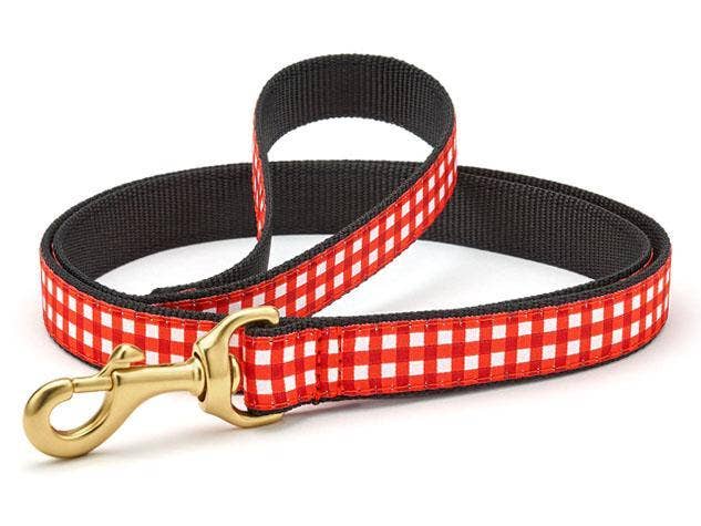 Up Country Red Gingham Dog Collar & Leash Collection