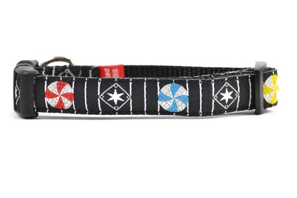 Six Point Pet Chicago Northside/Southside Collar & Leash in Pinwheels XS - Paw Naturals