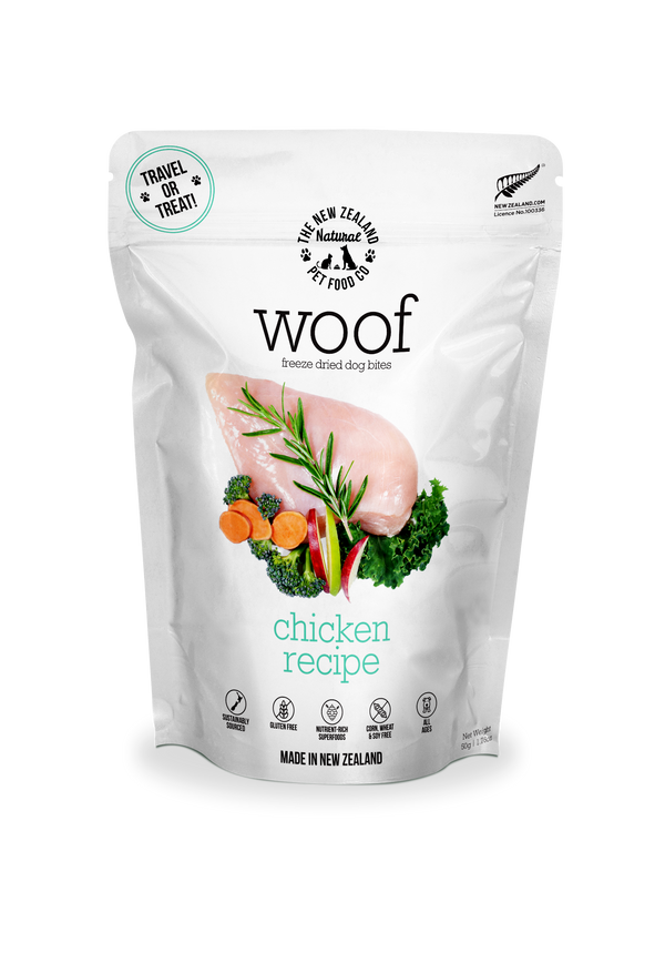 The New Zealand Natural Pet Food Co. Woof Raw Freeze-Dried Chicken 1.76oz