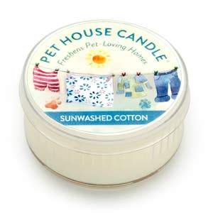 Pet House By One Fur All Mini Travel Candle 1.5 oz Sunwashed Cotton - Paw Naturals