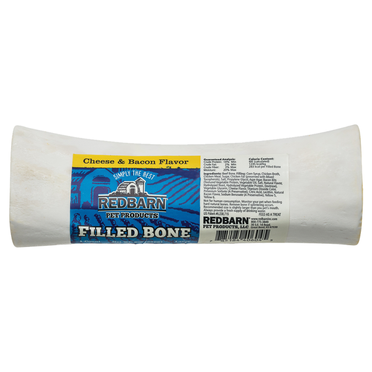 Redbarn Filled Bone Chew Treat for Dogs Cheese & Bacon / Large - Paw Naturals