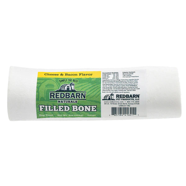 Redbarn Natural Filled Bone Chew Treat for Dogs Cheese & Bacon / Large - Paw Naturals