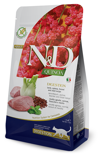 Farmina N&D Quinoa Digestion Lamb Dry Cat Food 3.3lb - Paw Naturals