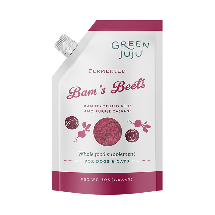 Green Juju Frozen Fermented Whole Food Supplement for Dogs & Cats 6oz Bam's Beets & Cabbage - Paw Naturals