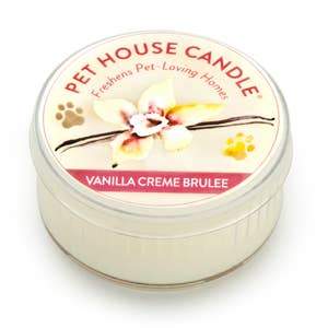Pet House By One Fur All Mini Travel Candle 1.5 oz Vanilla Crème Brulee - Paw Naturals
