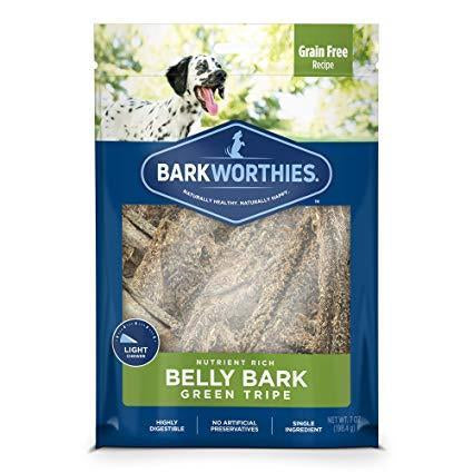 Barkworthies Belly Bark Green Tripe Sticks 7oz Dog Treat