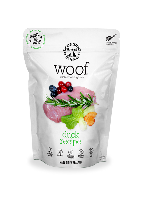 The New Zealand Natural Pet Food Co. Woof Raw Freeze-Dried Duck 1.76oz