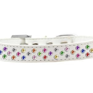 Mirage Pet Products Sprinkles Confetti Crystals White Dog Collar White / 12" - Paw Naturals