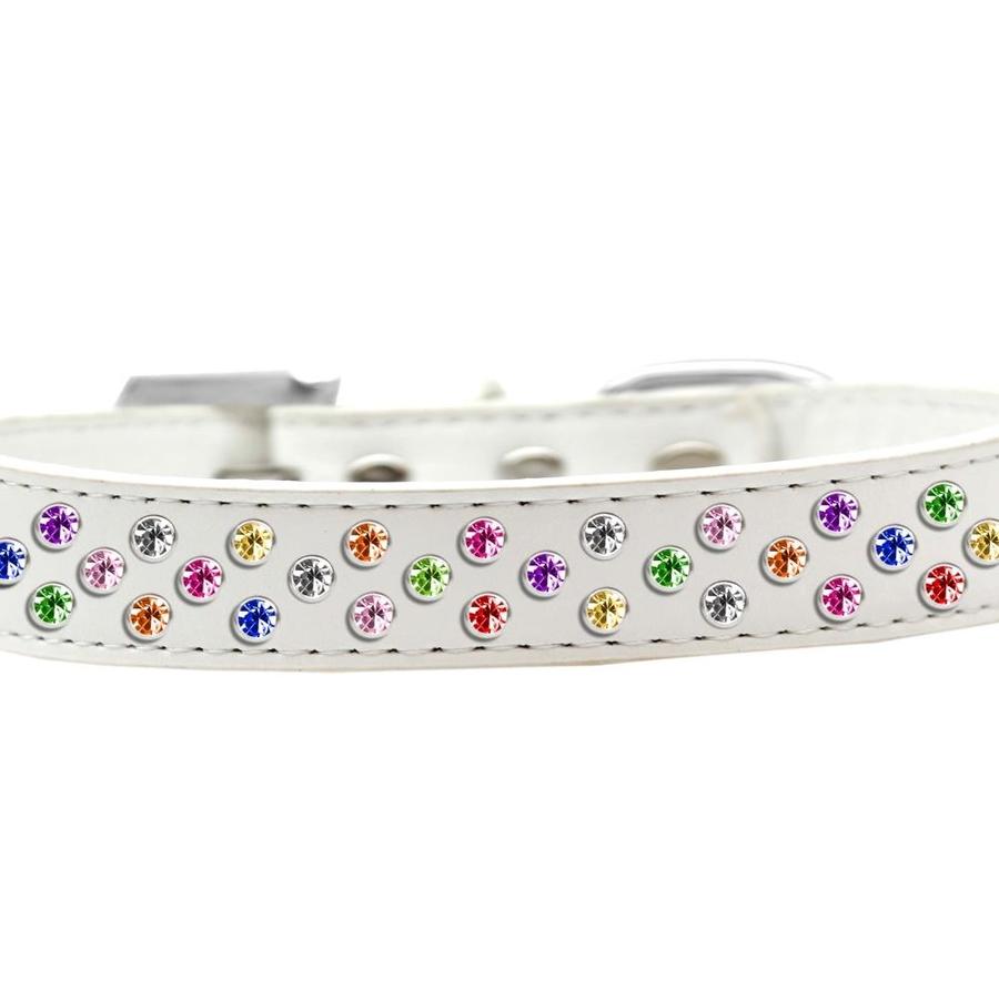 Mirage Pet Products Sprinkles Confetti Crystals White Dog Collar White / 12" - Paw Naturals