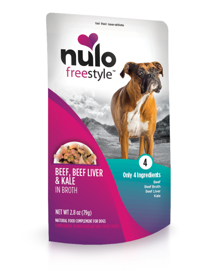 Nulo Freestyle Grain-Free Natural Food Compliment Dog Treat 2.8oz Beef, Beef Liver Kale - Paw Naturals