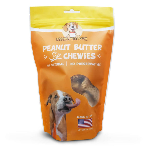 Poochie Butter Soft Chewies Peanut Butter 8oz Dog Treats