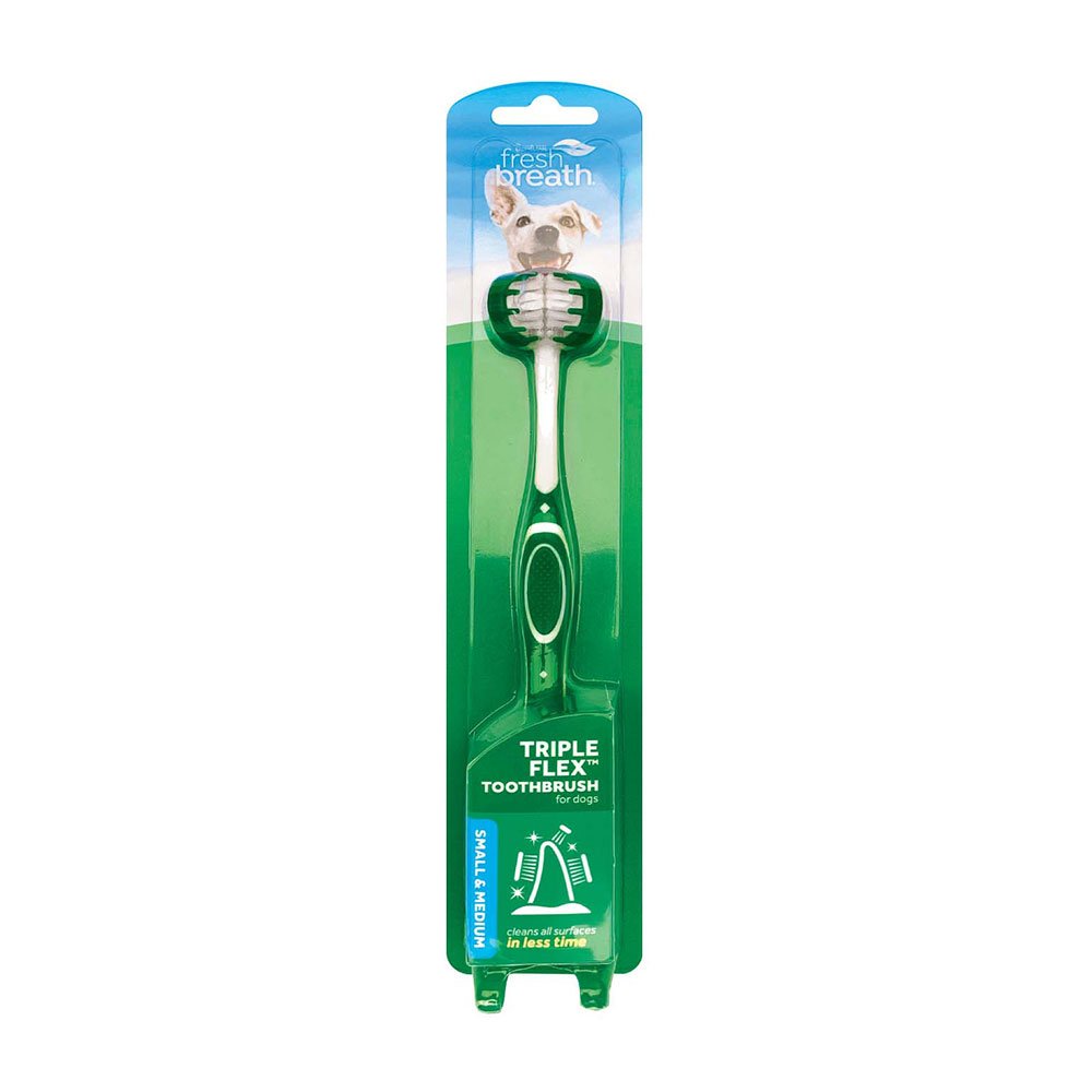 Tropiclean Fresh Breath Triple Flex Toothbrush for Dogs Paw Naturals