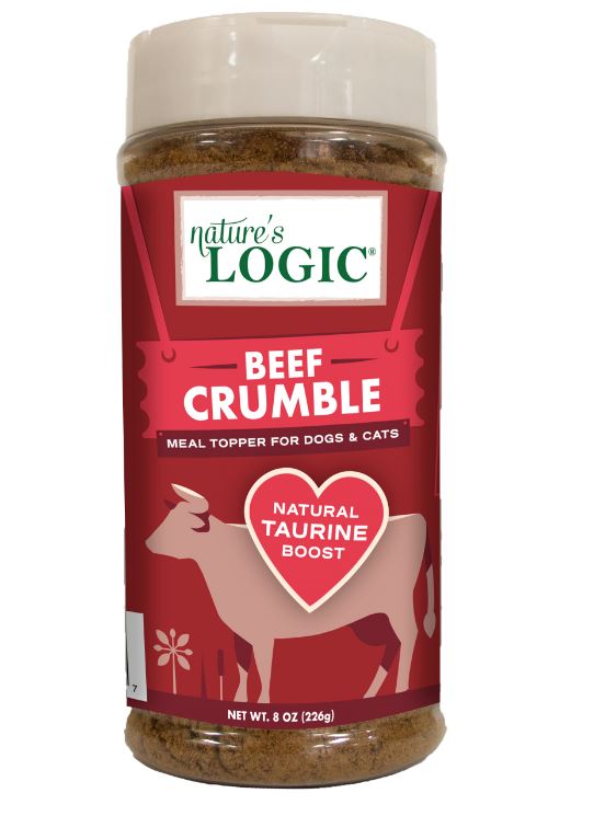 Nature's Logic Beef Crumble Food Topper for Dogs & Cats 8oz