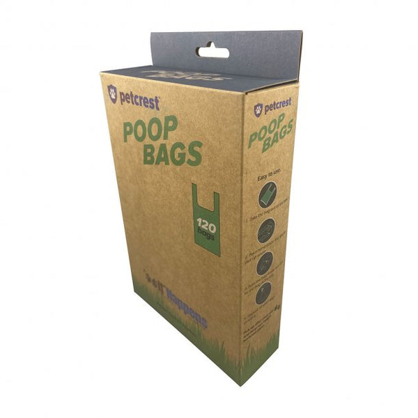 Petcrest Poop Bag Eco Handle 120ct - Paw Naturals