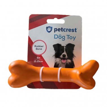Petcrest Rubber Bone Dog Toy 6" - Paw Naturals